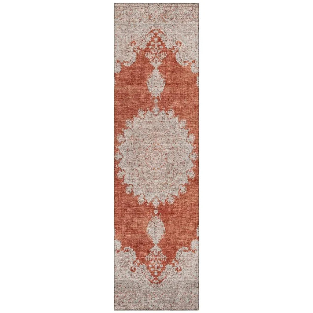 LOOMLAN Rugs Lyra Orange Washable Indoor-Outdoor Rug