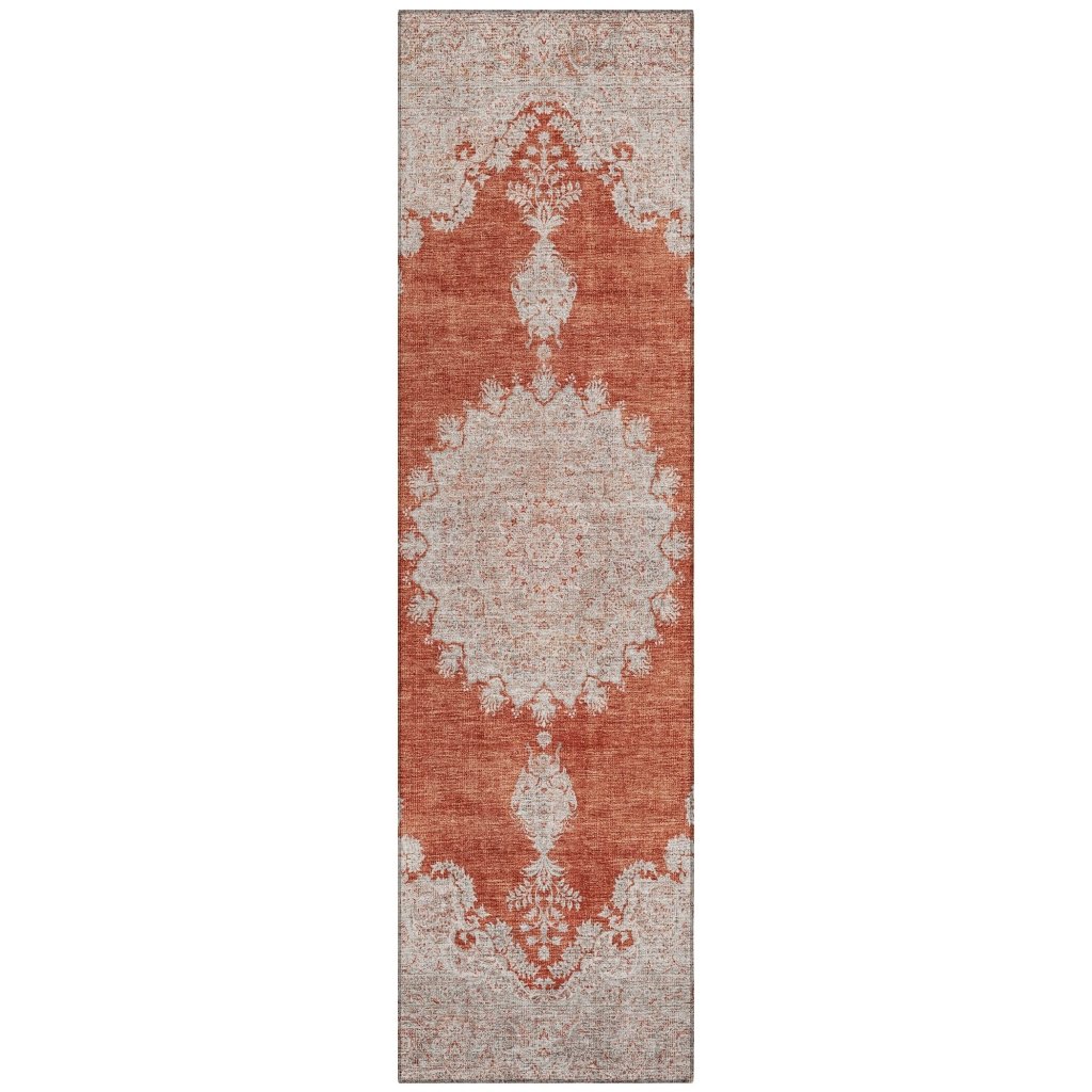 LOOMLAN Rugs Lyra Orange Washable Indoor-Outdoor Rug