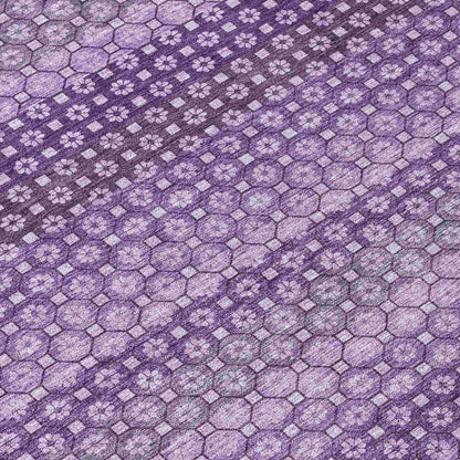 LOOMLAN Rugs Lyrella Purple Washable Indoor-Outdoor Rug