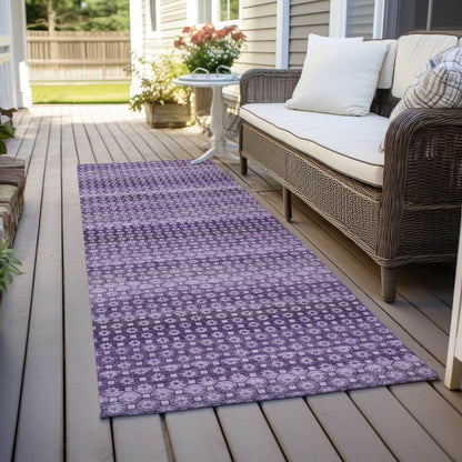 LOOMLAN Rugs Lyrella Purple Washable Indoor-Outdoor Rug