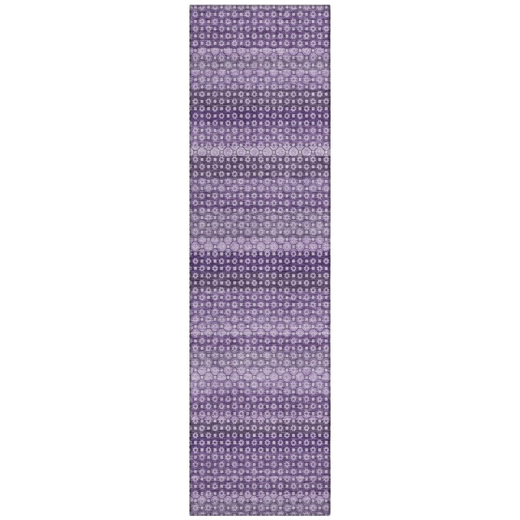 LOOMLAN Rugs Lyrella Purple Washable Indoor-Outdoor Rug