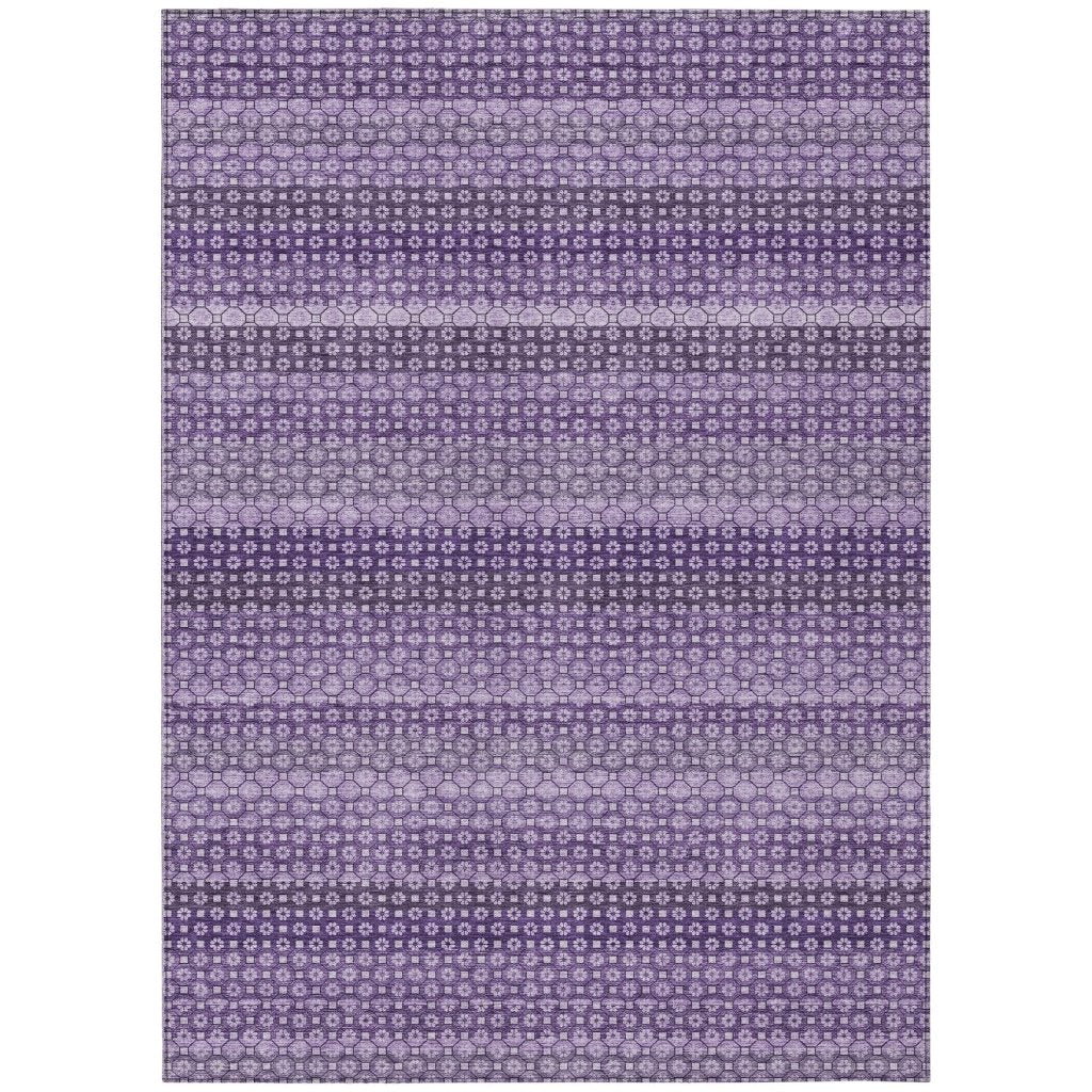 LOOMLAN Rugs Lyrella Purple Washable Indoor-Outdoor Rug