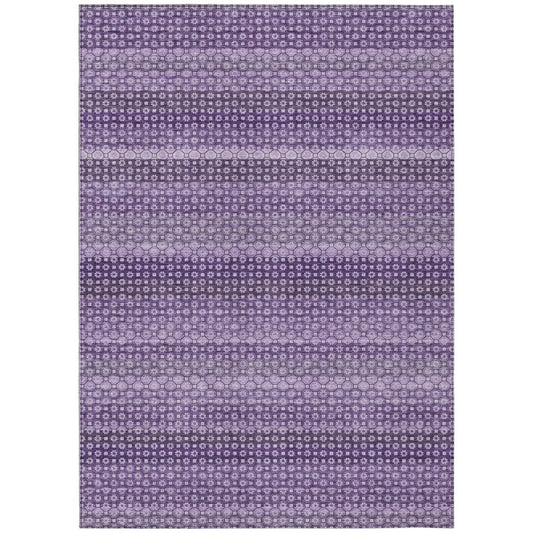 LOOMLAN Rugs Lyrella Purple Washable Indoor-Outdoor Rug