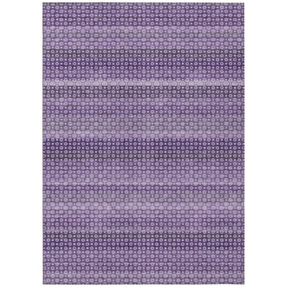 LOOMLAN Rugs Lyrella Purple Washable Indoor-Outdoor Rug