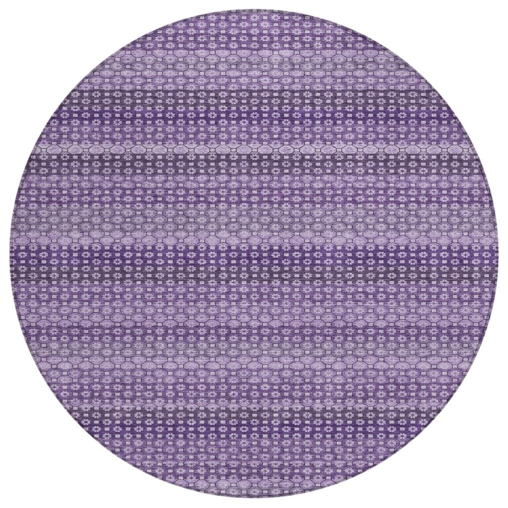 LOOMLAN Rugs Lyrella Purple Washable Indoor-Outdoor Rug
