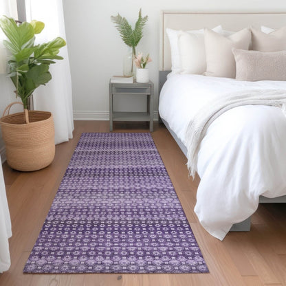 LOOMLAN Rugs Lyrella Purple Washable Indoor-Outdoor Rug