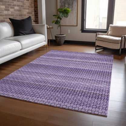 LOOMLAN Rugs Lyrella Purple Washable Indoor-Outdoor Rug