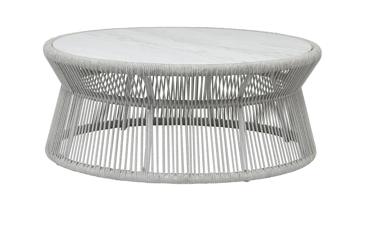 Miami Elegant Marble And Rope Design Outdoor Coffee Table