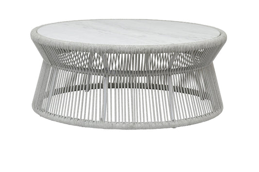 Miami Elegant Marble And Rope Design Outdoor Coffee Table