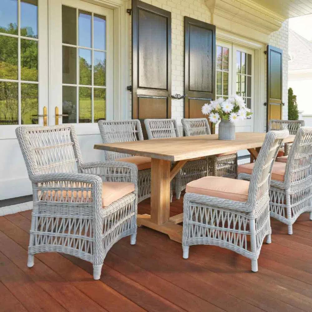 Mackinac All Weather Wicker Dining Chair Sunbrella - LOOMLAN - Lloyd Flanders - Outdoor Dining Chairs