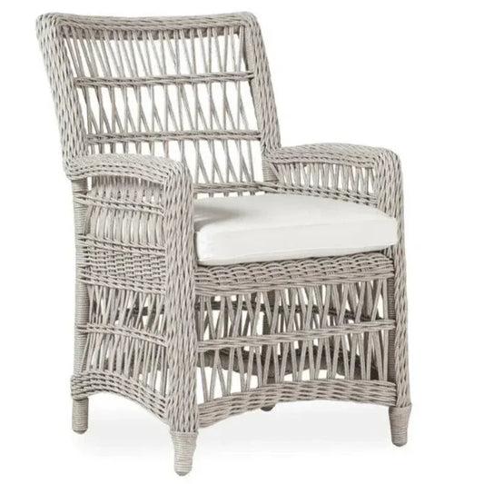 Lloyd Flanders Mackinac Patio Dining Armchair Sunbrella Cushion
