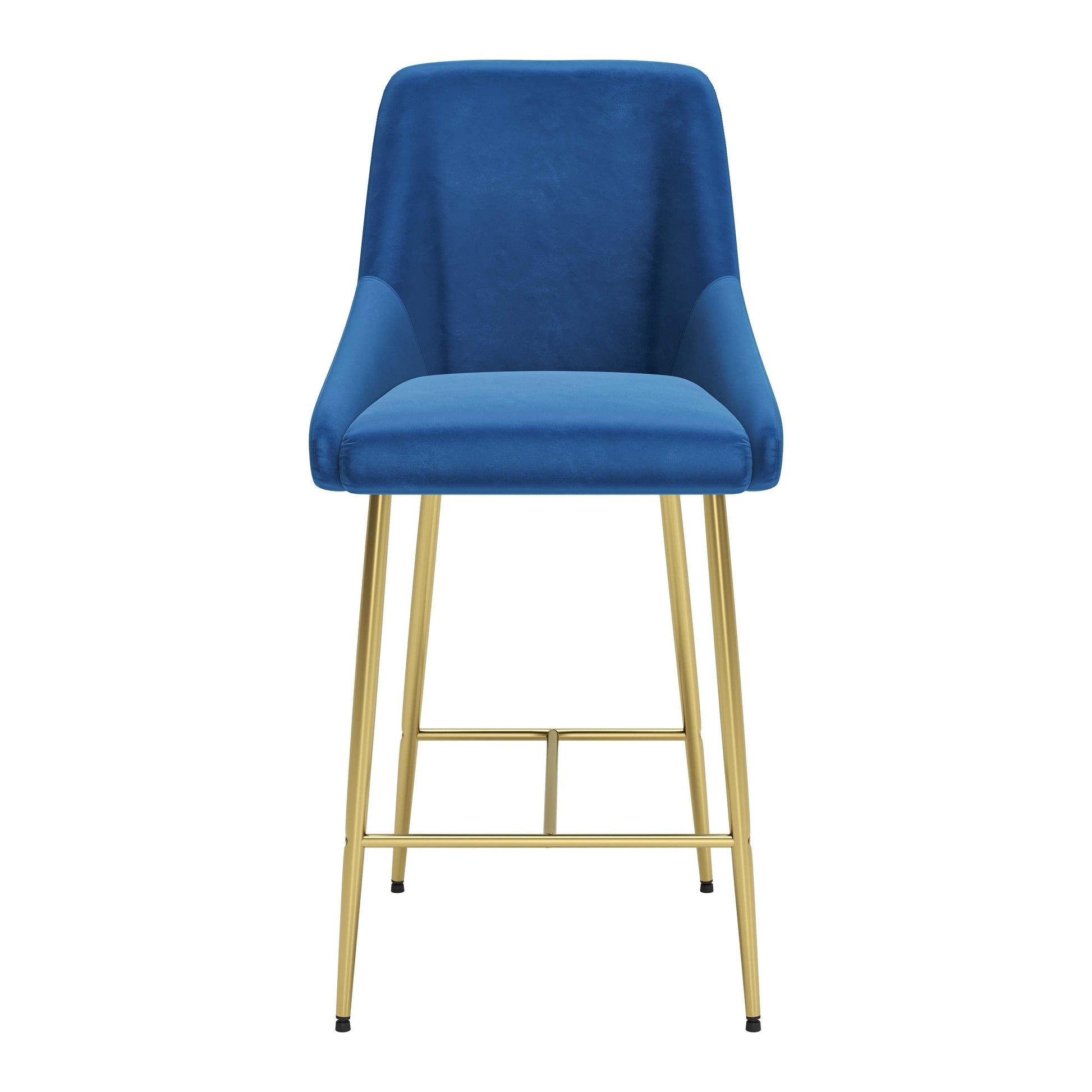 Madelaine Counter Chair Navy - Sideboards and Things Accents_Gold, Back Type_Full Back, Back Type_With Back, Brand_Zuo Modern, Color_Blue, Color_Gold, Depth_20-30, Finish_Powder Coated, Height_30-40, Materials_Metal, Materials_Wood, Metal Type_Steel, Product Type_Counter Height, Shape_Armless, Upholstery Type_Fabric Blend, Upholstery Type_Polyester, Width_10-20, Wood Species_Plywood