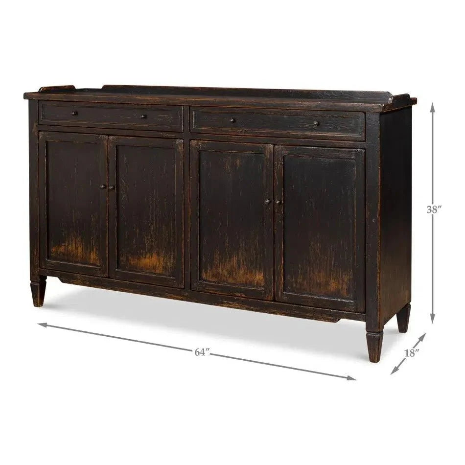Madigan Sideboard Antique Black - LOOMLAN - Sarreid - Sideboards