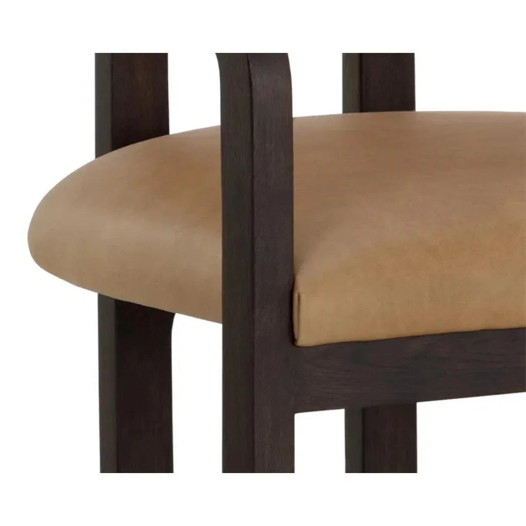 SUNPAN Madrone Leather Eye Catching Dining Armchair
