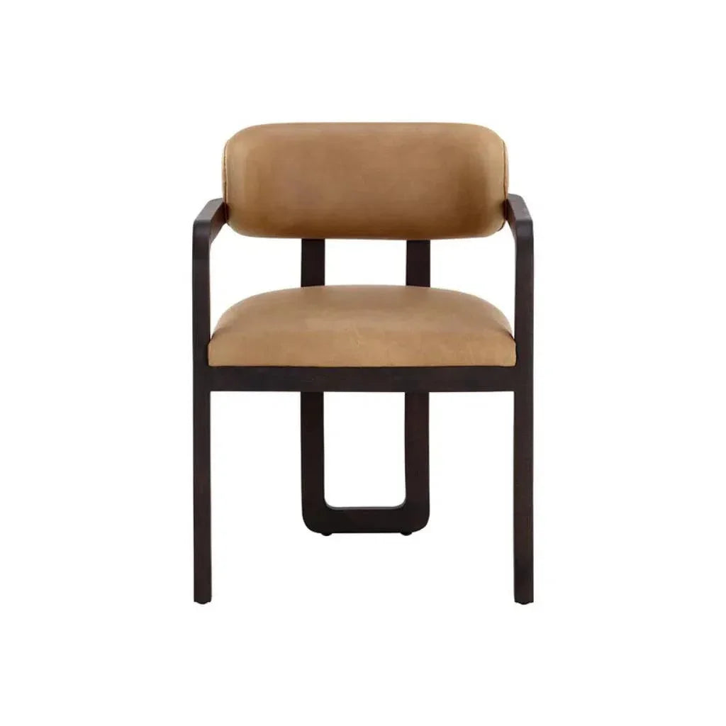 SUNPAN Madrone Leather Eye Catching Dining Armchair