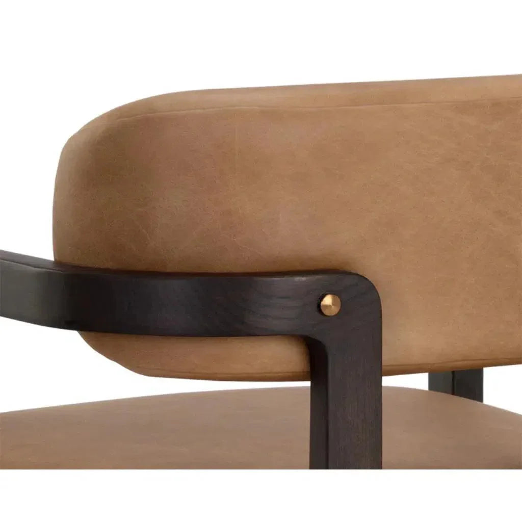 SUNPAN Madrone Leather Eye Catching Dining Armchair