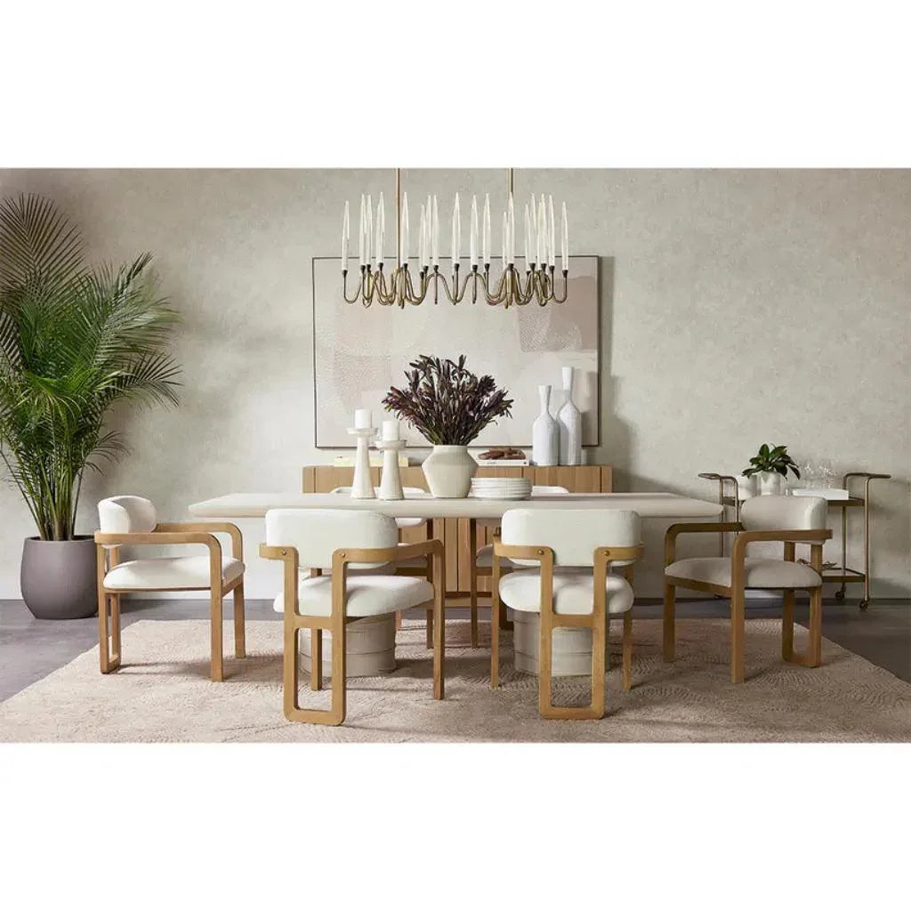 SUNPAN Madrone Leather Eye Catching Dining Armchair