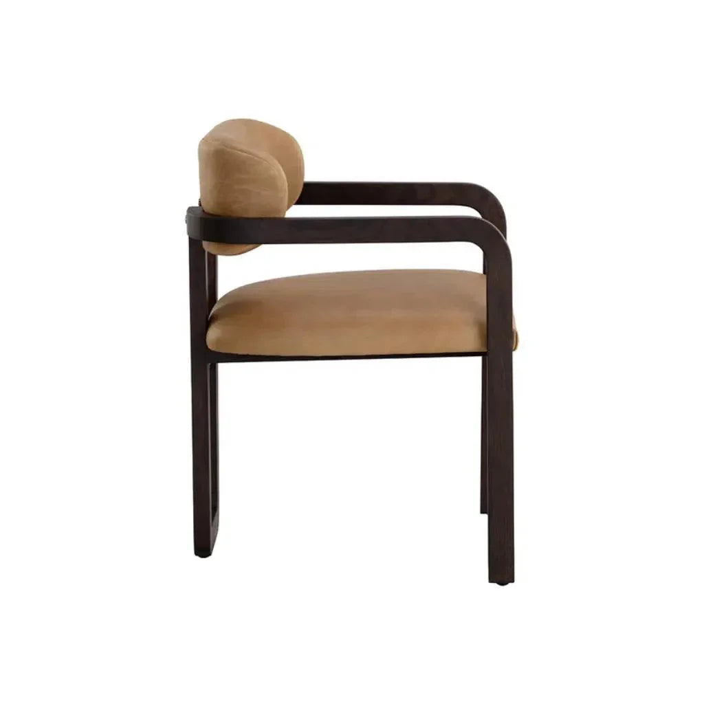 SUNPAN Madrone Leather Eye Catching Dining Armchair