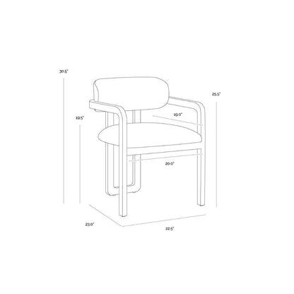 SUNPAN Madrone Leather Eye Catching Dining Armchair