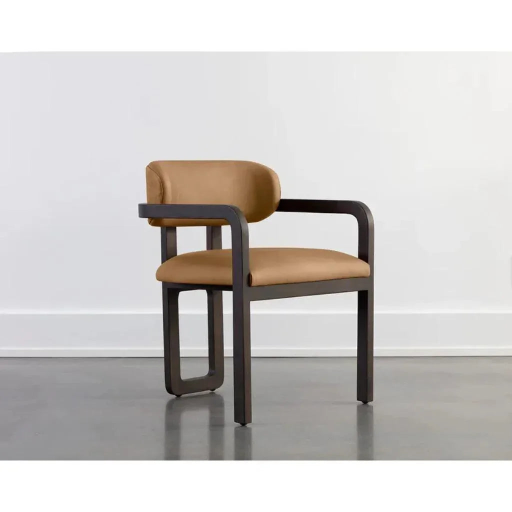SUNPAN Madrone Leather Eye Catching Dining Armchair