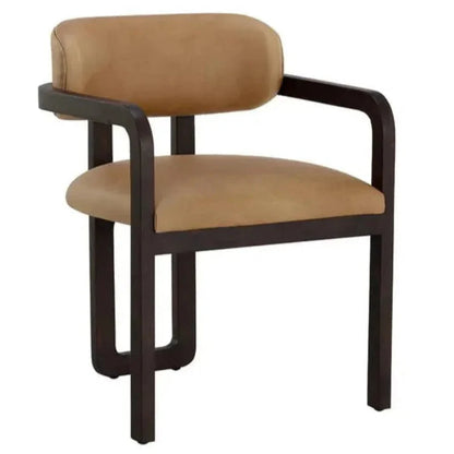 SUNPAN Madrone Leather Eye Catching Dining Armchair