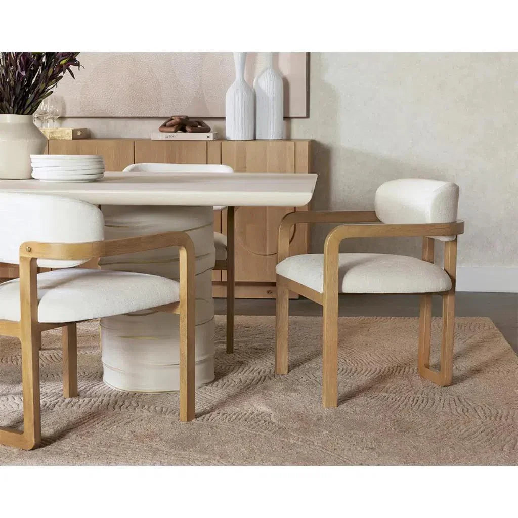 SUNPAN Madrone Leather Eye Catching Dining Armchair