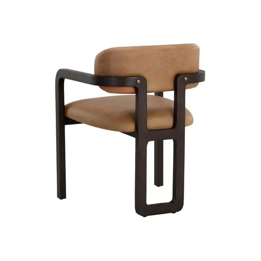 SUNPAN Madrone Leather Eye Catching Dining Armchair