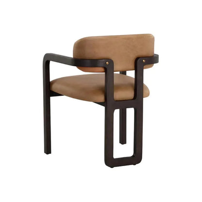 SUNPAN Madrone Leather Eye Catching Dining Armchair