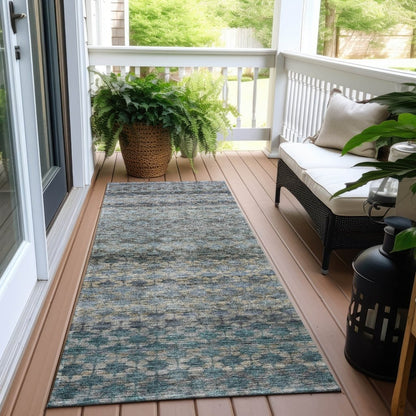 LOOMLAN Rugs Maelis Blue Washable Indoor-Outdoor Rug
