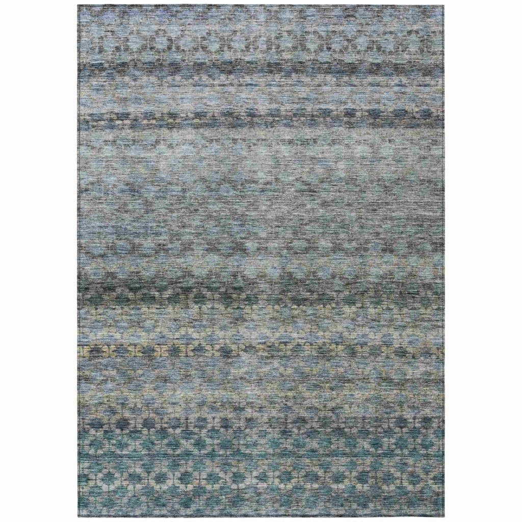 LOOMLAN Rugs Maelis Blue Washable Indoor-Outdoor Rug