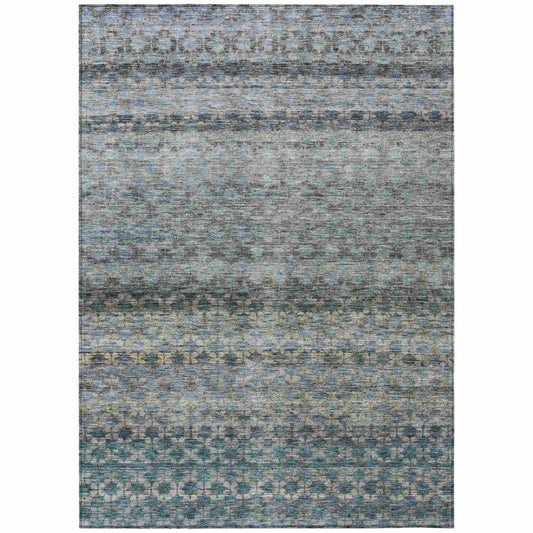 LOOMLAN Rugs Maelis Blue Washable Indoor-Outdoor Rug