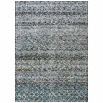 LOOMLAN Rugs Maelis Blue Washable Indoor-Outdoor Rug