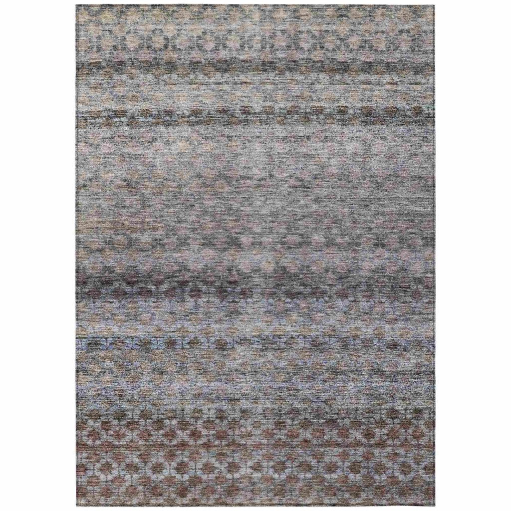LOOMLAN Rugs Maelis Brown Washable Indoor-Outdoor Rug