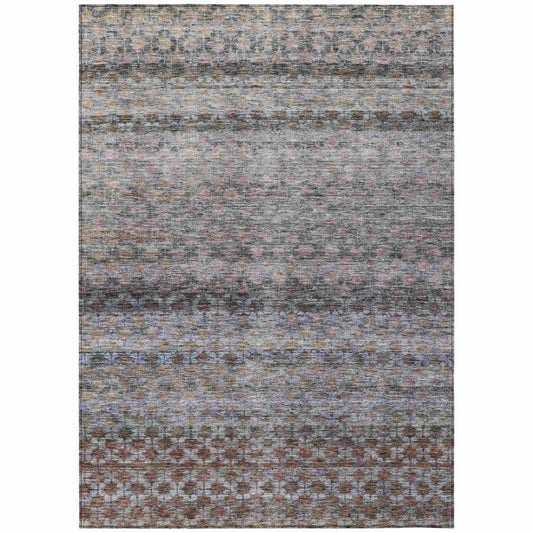 LOOMLAN Rugs Maelis Brown Washable Indoor-Outdoor Rug