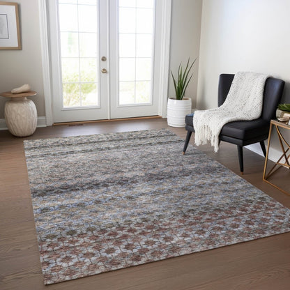 LOOMLAN Rugs Maelis Brown Washable Indoor-Outdoor Rug