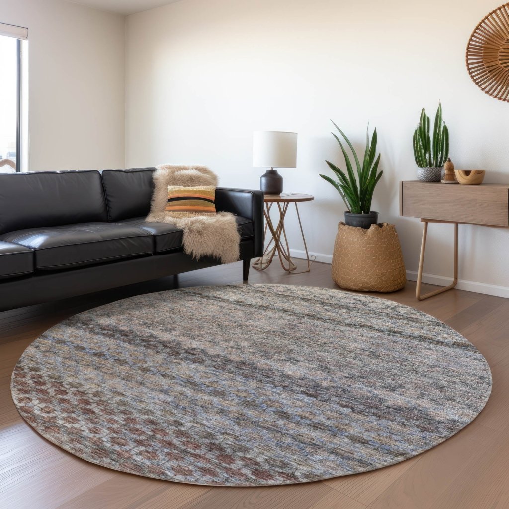LOOMLAN Rugs Maelis Brown Washable Indoor-Outdoor Rug