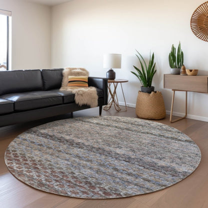 LOOMLAN Rugs Maelis Brown Washable Indoor-Outdoor Rug
