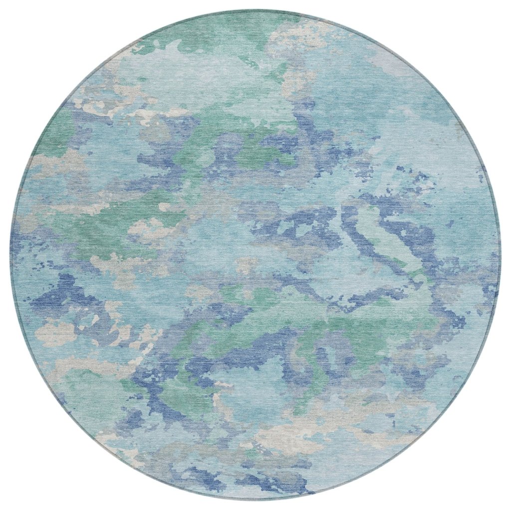 LOOMLAN Rugs Magnara Blue Washable Indoor-Outdoor Rug