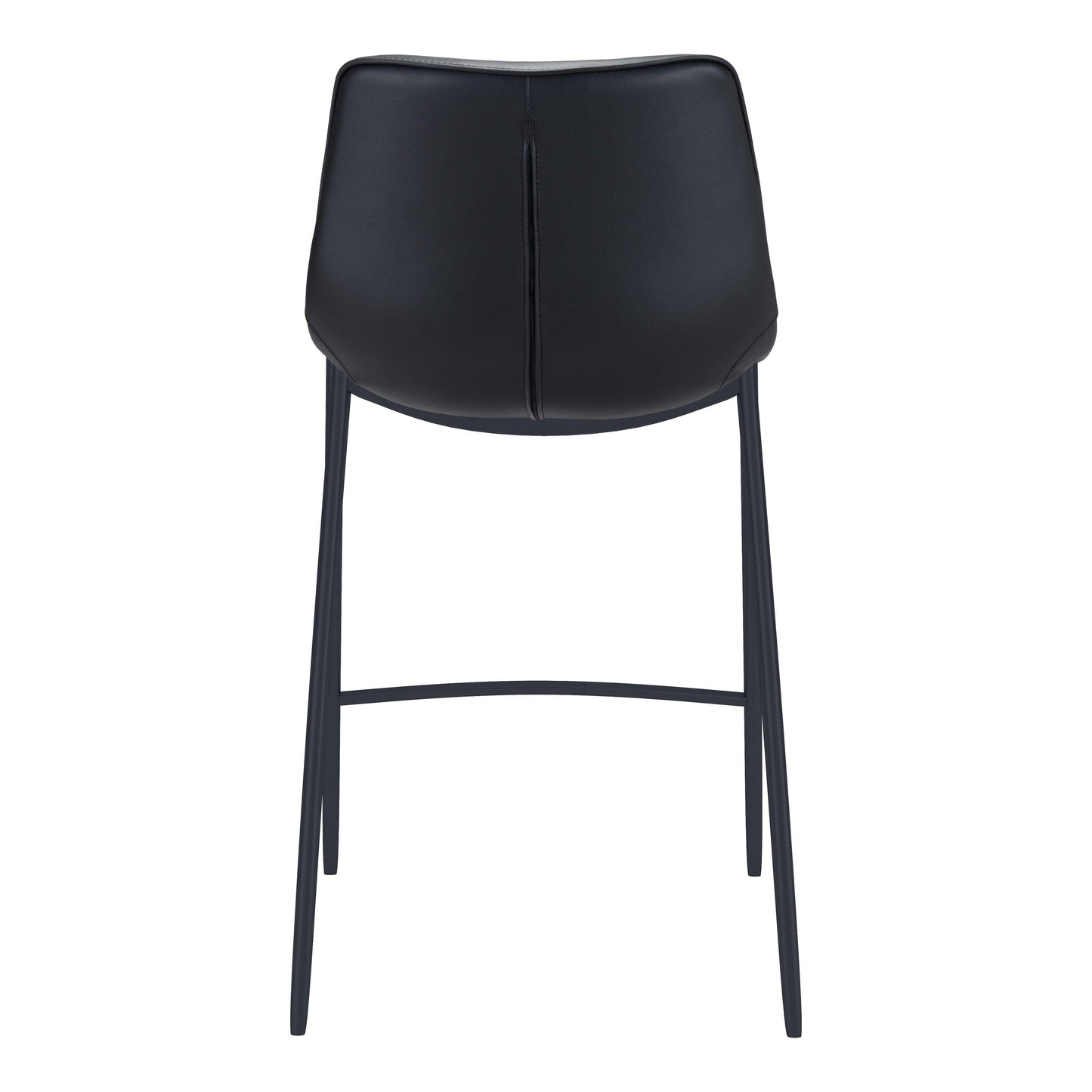 Magnus Bar Chair (Set of 2) Black - Sideboards and Things Accents_Black, Back Type_Full Back, Back Type_With Back, Brand_Zuo Modern, Color_Black, Depth_20-30, Finish_Powder Coated, Height_40-50, Materials_Metal, Materials_Upholstery, Metal Type_Steel, Number of Pieces_2PC Set, Product Type_Bar Height, Shape_Armless, Upholstery Type_Fabric Blend, Upholstery Type_Leather, Upholstery Type_Polyester, Upholstery Type_Vegan Leather, Width_20-30