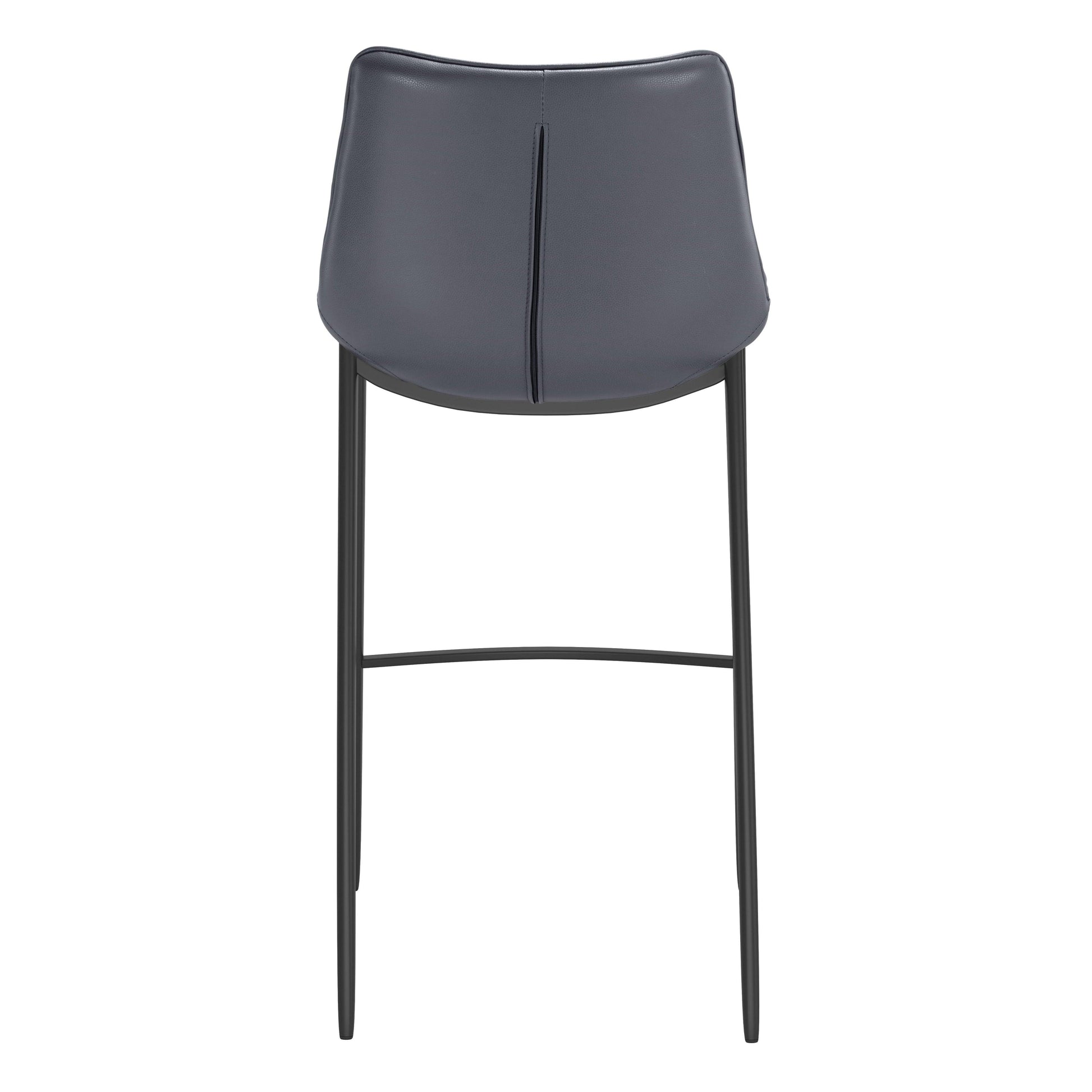 Magnus Bar Chair (Set of 2) Dark Gray & Black - Sideboards and Things Accents_Black, Back Type_Full Back, Back Type_With Back, Brand_Zuo Modern, Color_Black, Color_Gray, Depth_40-50, Features_Adjustable Height, Finish_Hand Painted, Height_20-30, Materials_Metal, Materials_Upholstery, Metal Type_Steel, Number of Pieces_2PC Set, Product Type_Bar Height, Shape_Armless, Upholstery Type_Leather, Upholstery Type_Vegan Leather, Width_20-30