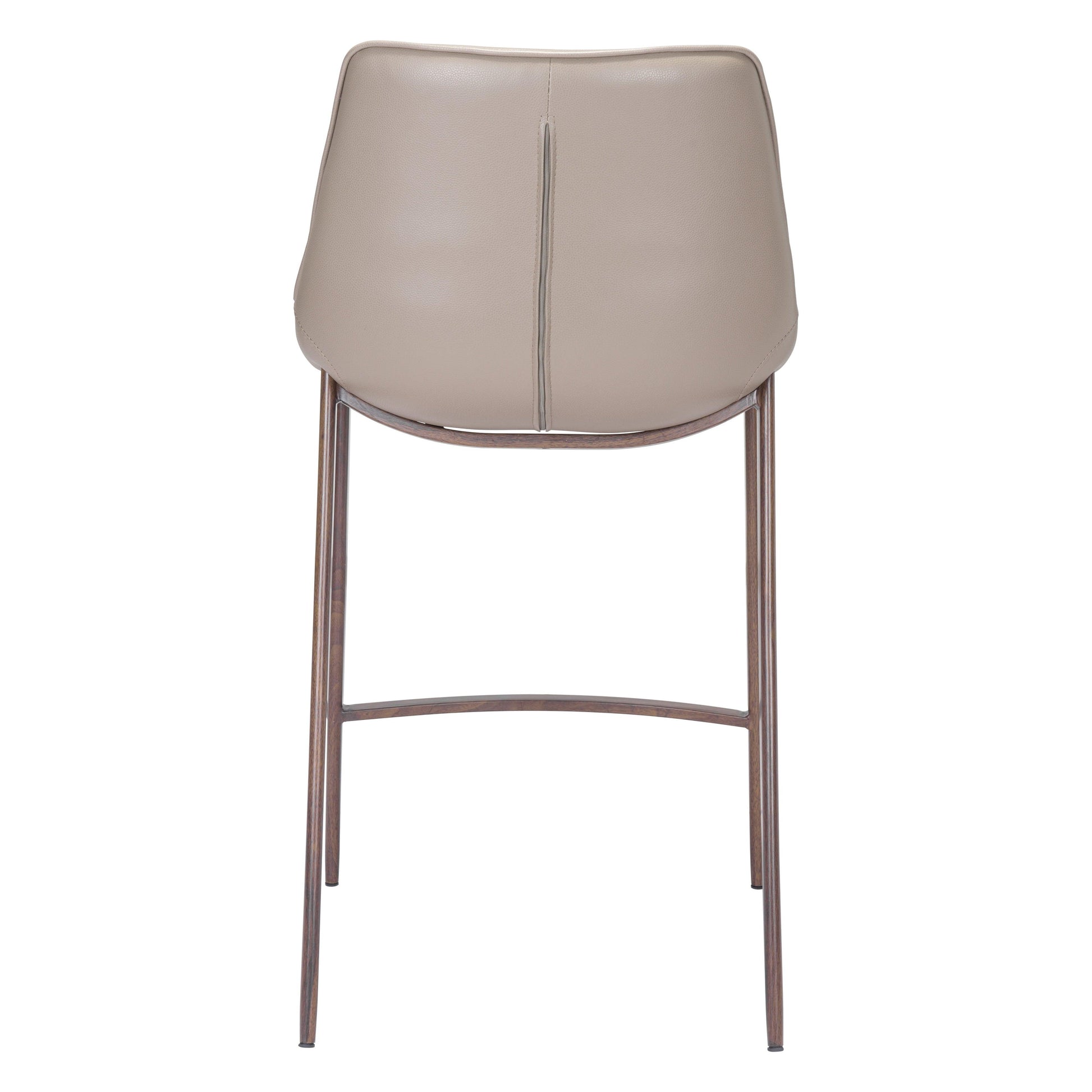 Magnus Counter Chair (Set of 2) Gray & Walnut - Sideboards and Things Back Type_Full Back, Back Type_With Back, Brand_Zuo Modern, Color_Brown, Color_Gray, Depth_20-30, Finish_Powder Coated, Height_30-40, Materials_Metal, Materials_Upholstery, Metal Type_Steel, Number of Pieces_2PC Set, Product Type_Counter Height, Shape_Armless, Upholstery Type_Leather, Upholstery Type_Vegan Leather, Width_20-30