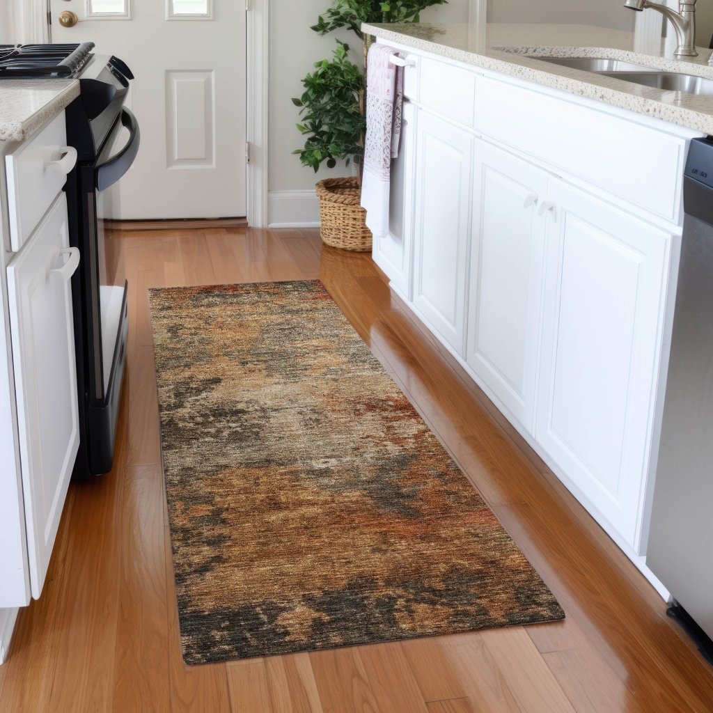 LOOMLAN Rugs Mahari Brown Washable Indoor-Outdoor Rug