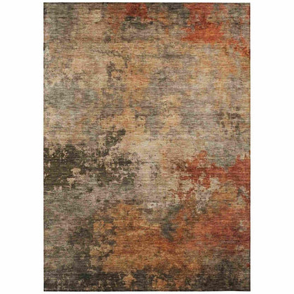 LOOMLAN Rugs Mahari Brown Washable Indoor-Outdoor Rug