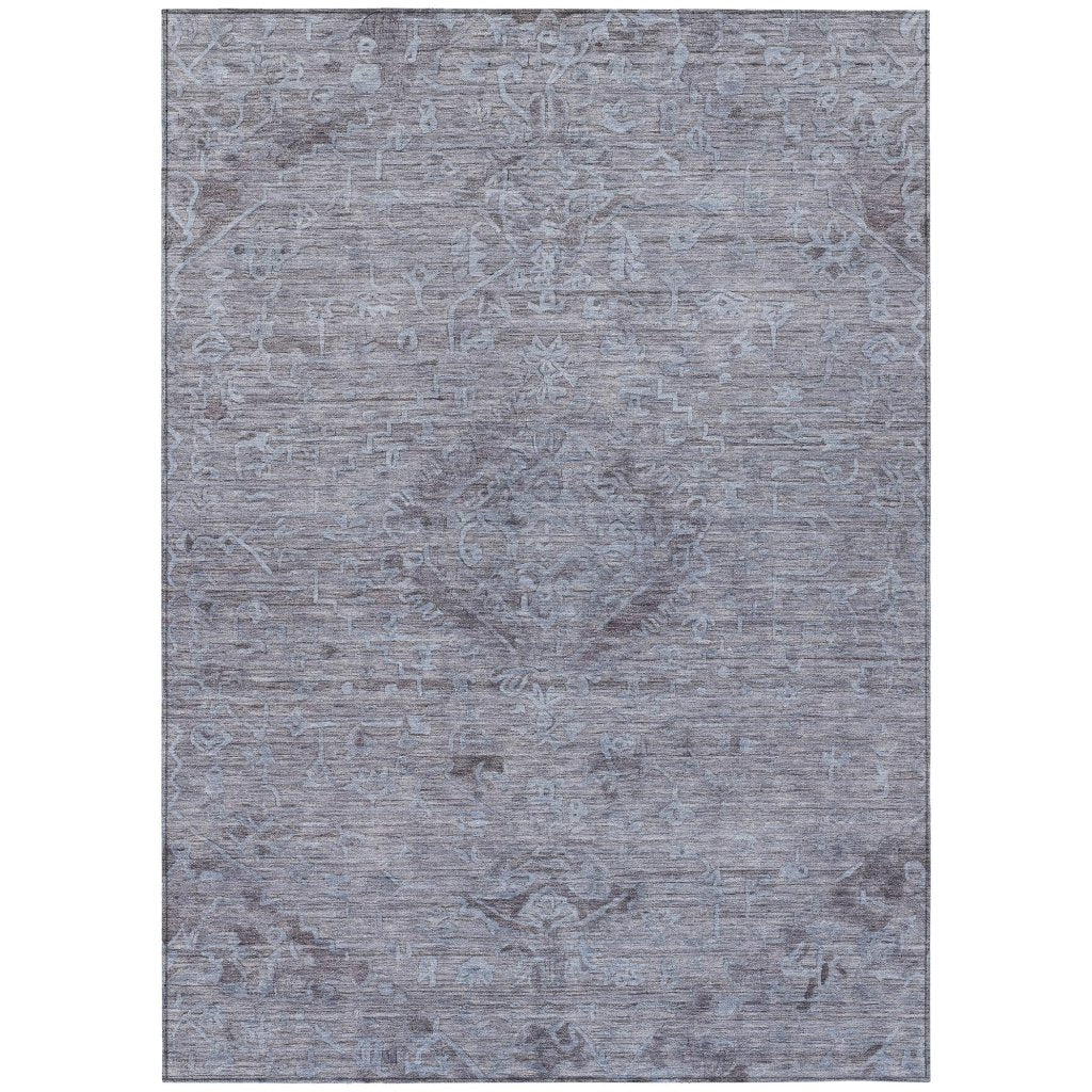 LOOMLAN Rugs Malia Blue Washable Indoor-Outdoor Rug