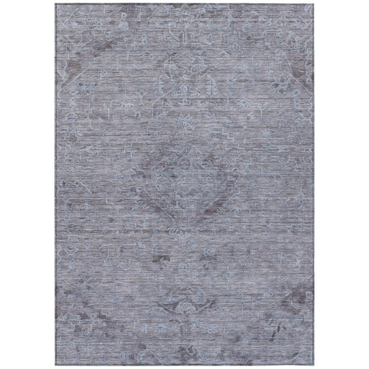 LOOMLAN Rugs Malia Blue Washable Indoor-Outdoor Rug