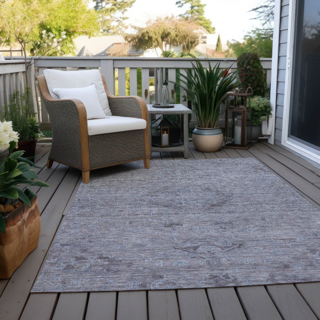LOOMLAN Rugs Malia Blue Washable Indoor-Outdoor Rug