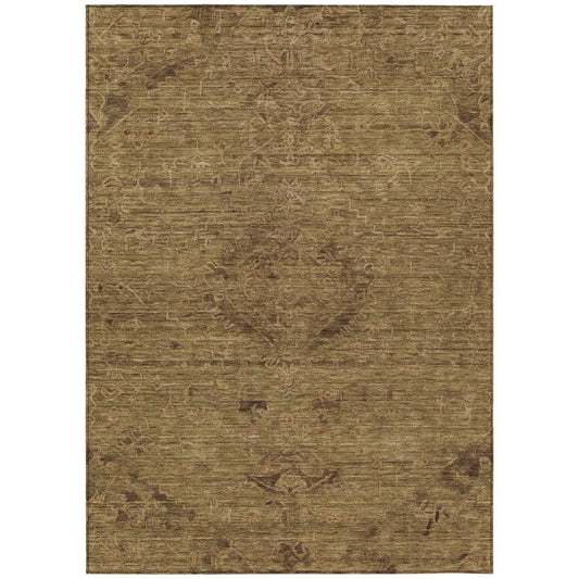 LOOMLAN Rugs Malia Brown Washable Indoor-Outdoor Rug