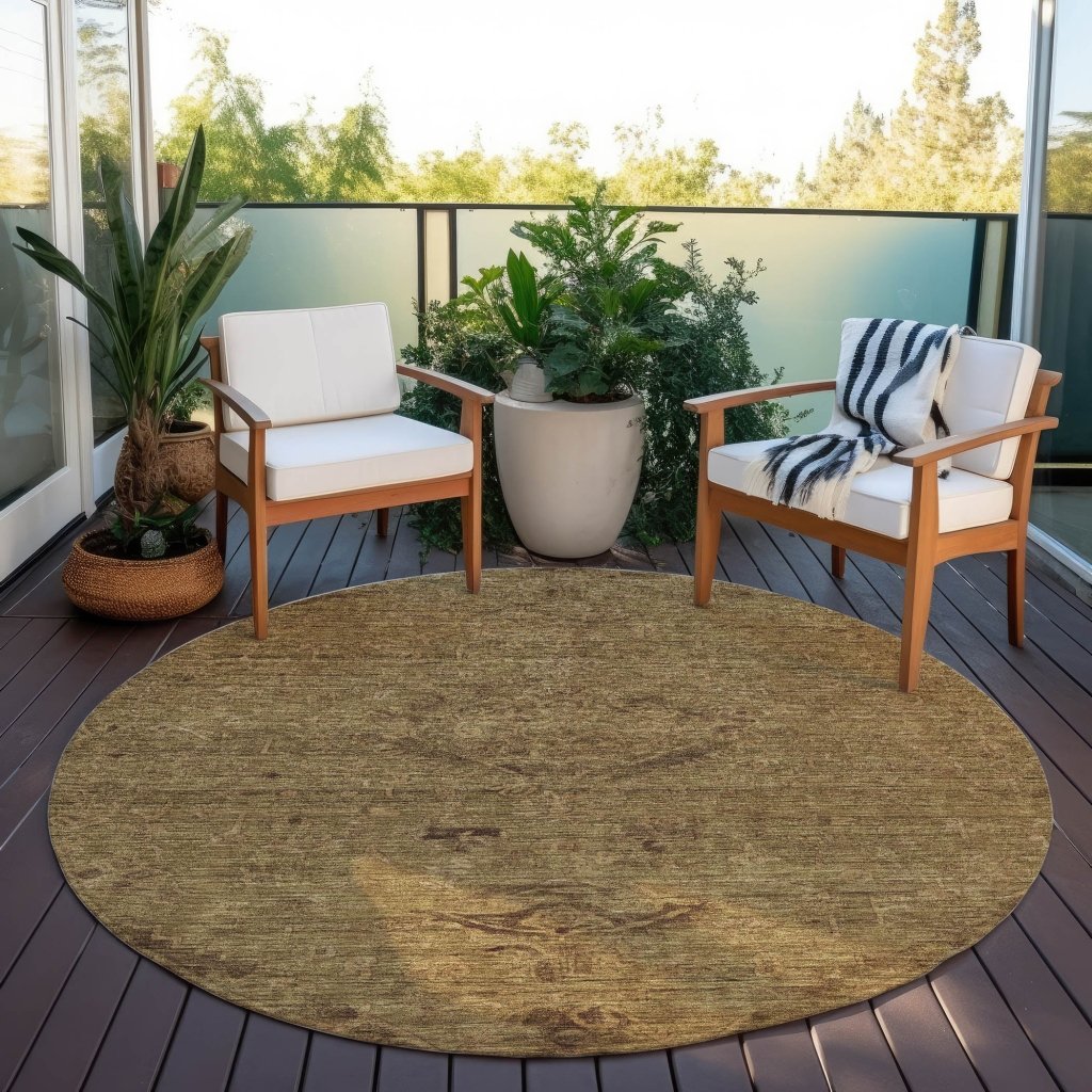LOOMLAN Rugs Malia Brown Washable Indoor-Outdoor Rug