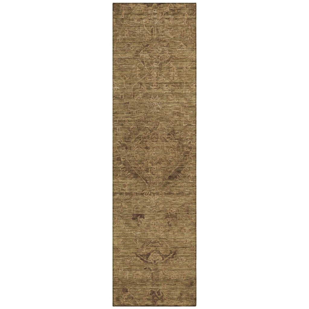 LOOMLAN Rugs Malia Brown Washable Indoor-Outdoor Rug