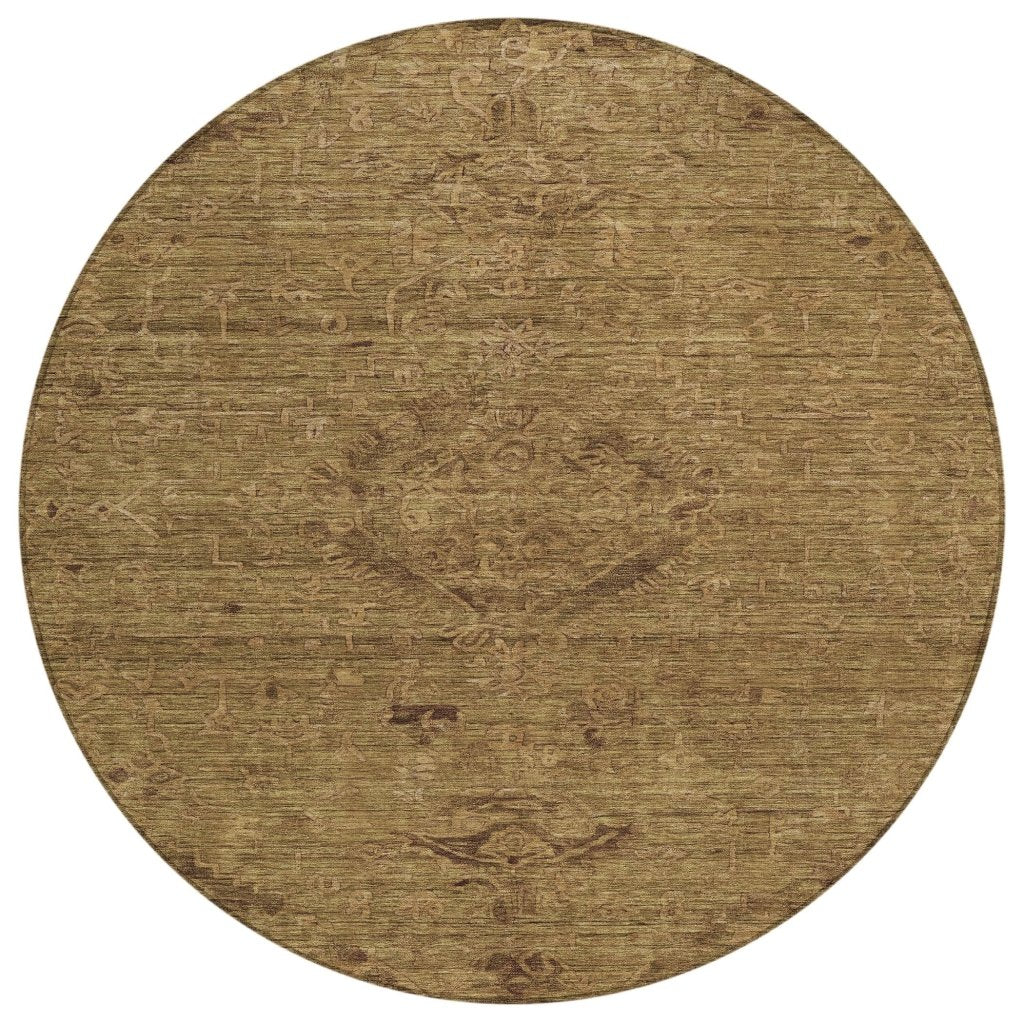 LOOMLAN Rugs Malia Brown Washable Indoor-Outdoor Rug